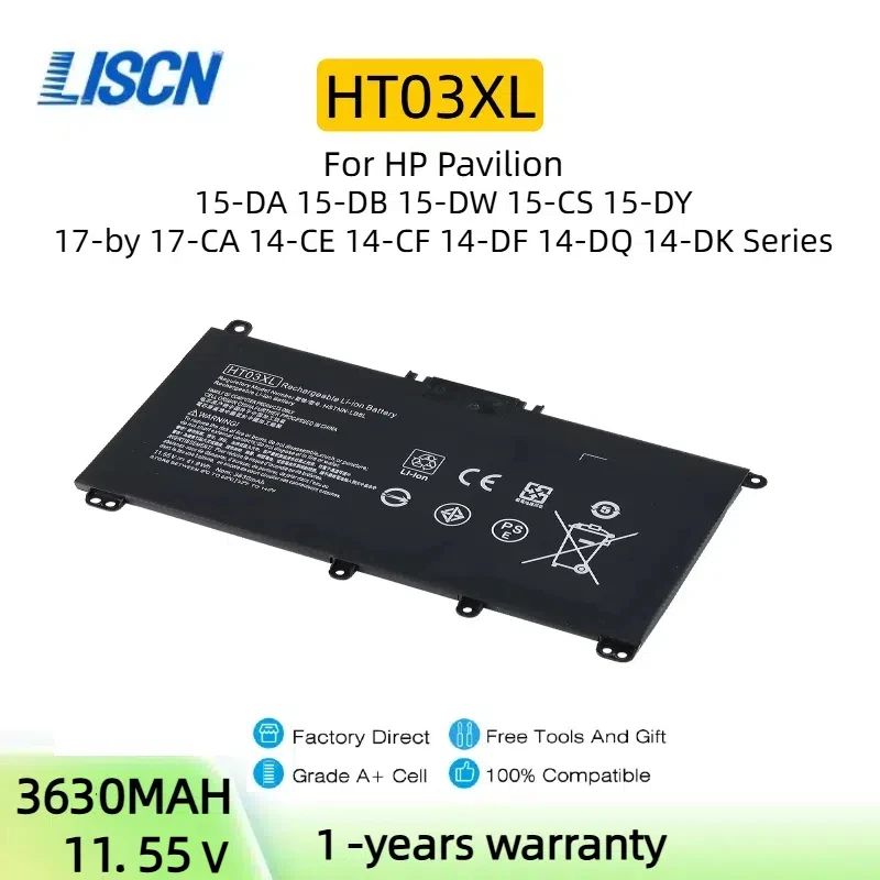 Новый аккумулятор для ноутбука HT03XL L11119-855 HP Pavilion 15-DA 15-DB 15-DW 15-DY 17-by 17-CA 14-CF 14-DF 14-DQ 14-DK