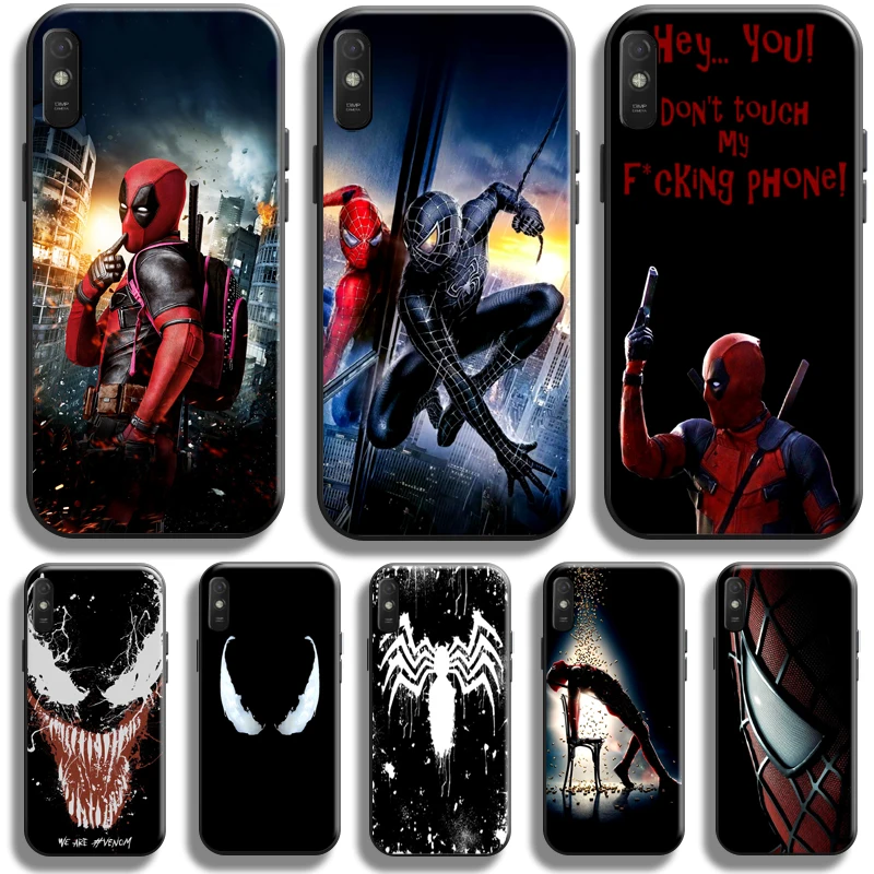 

Marvel Deadpool Venom Spiderman Case For Xiaomi Redmi 9A 9AT Phone Case For Redmi 9A Coque Liquid Silicon Back Soft Carcasa