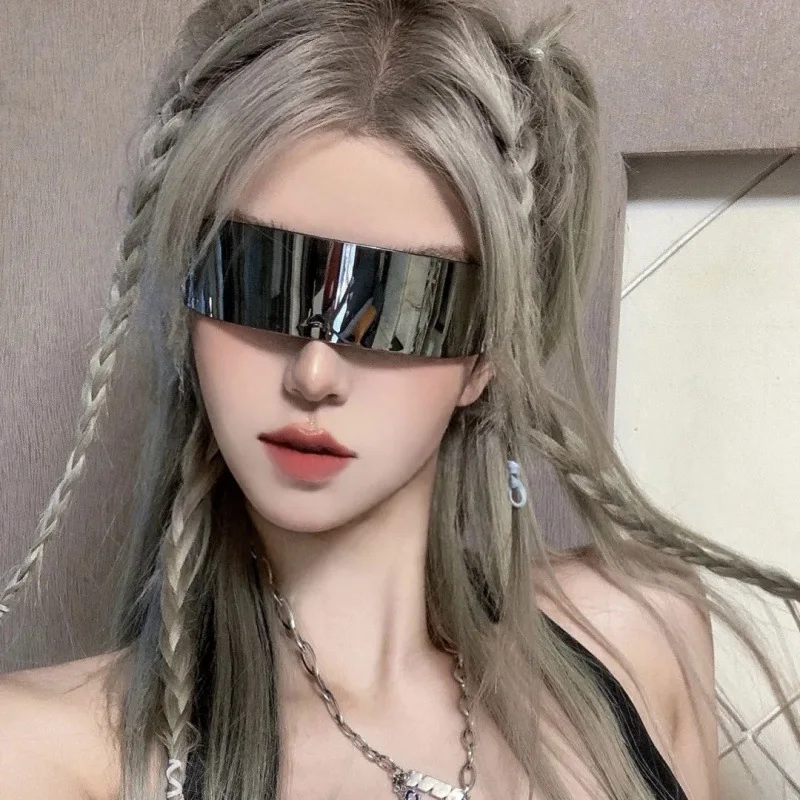 

Dazzling Women's Sunglasses Punk Men's party Sunglasses personality fashion designer Integrated lens glasses UV400 wholesale