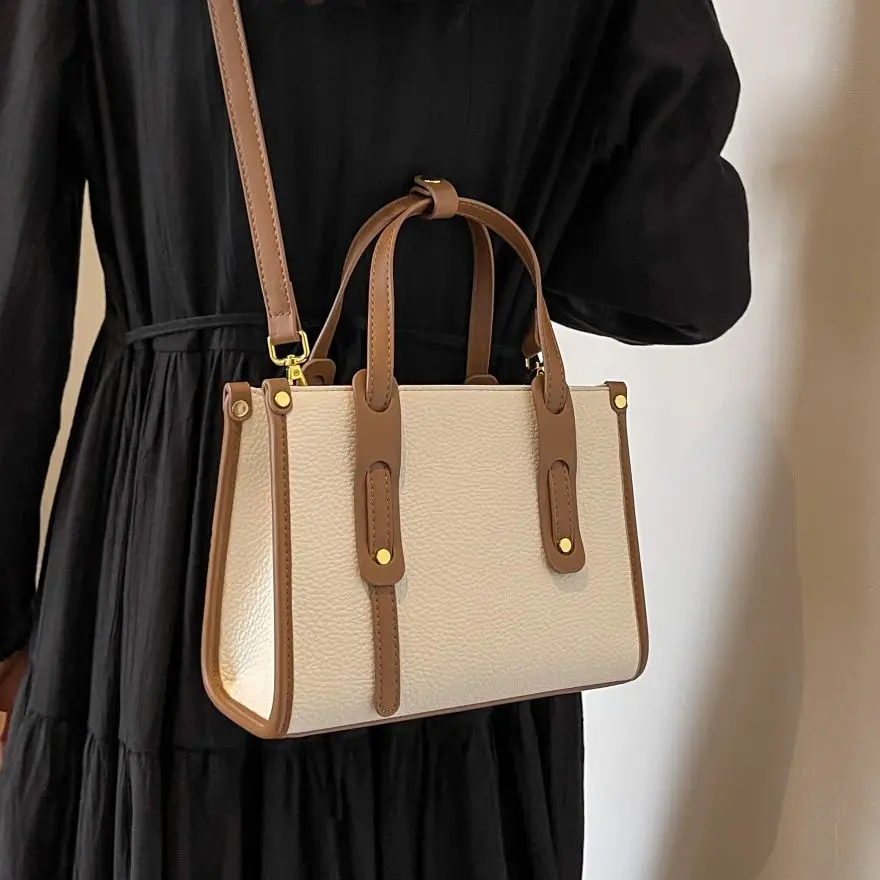 

New Fashion Women Cross Shoulder Bag Business Lady Handbag Solid Color Female Short Handle Bag Quality PU Leather Small Tote Bag