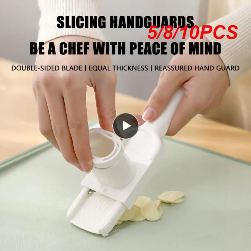 

5/8/10PCS Garlic Slicer Portable Multifunction Ginger Slicing Grinding Tool 2 In 1 Cutter Sharp Knife Garlic Grinding Tool