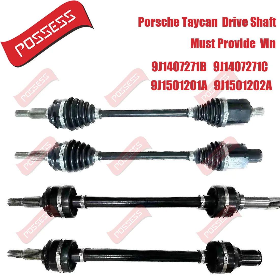 Передний и задний приводной вал в сборе с постоянным скоростью, универсальное соединение для Porsche Taycan Y1A 2020-/,9J1407271C 9J1501201A