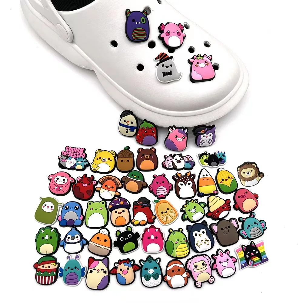 6/50pcs Cute Pig  Animals Shoes Accessories Sandals Garden Cute Shoe Buckle Decorations Fit Croc Jibz Charm shoe charms