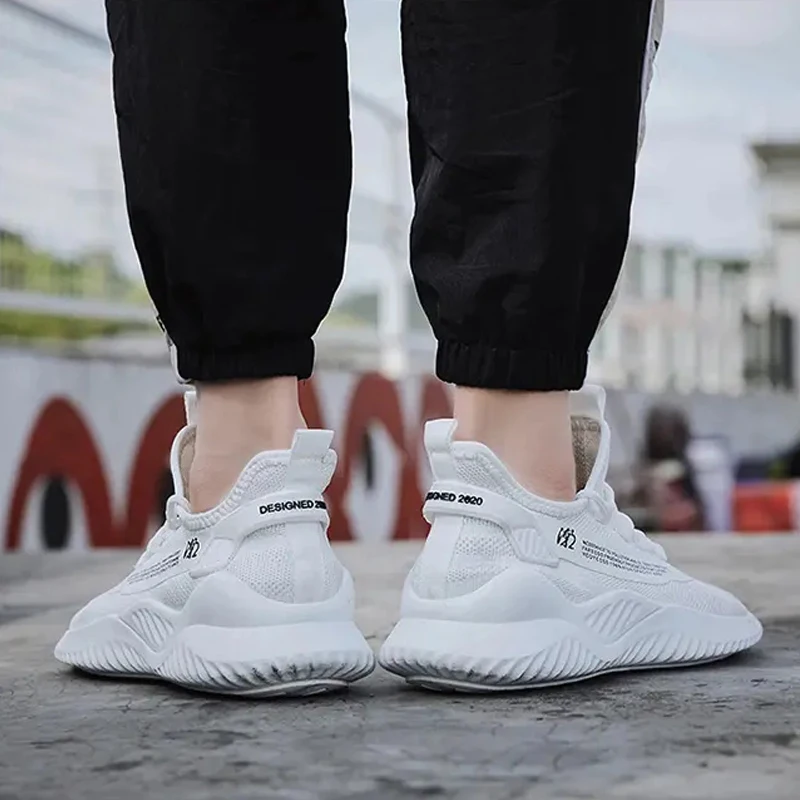 Men Casual Shoes Sneakers Summer Flying Fabric Lac-up Sneakers Comfortable Breathable Walking Shoes