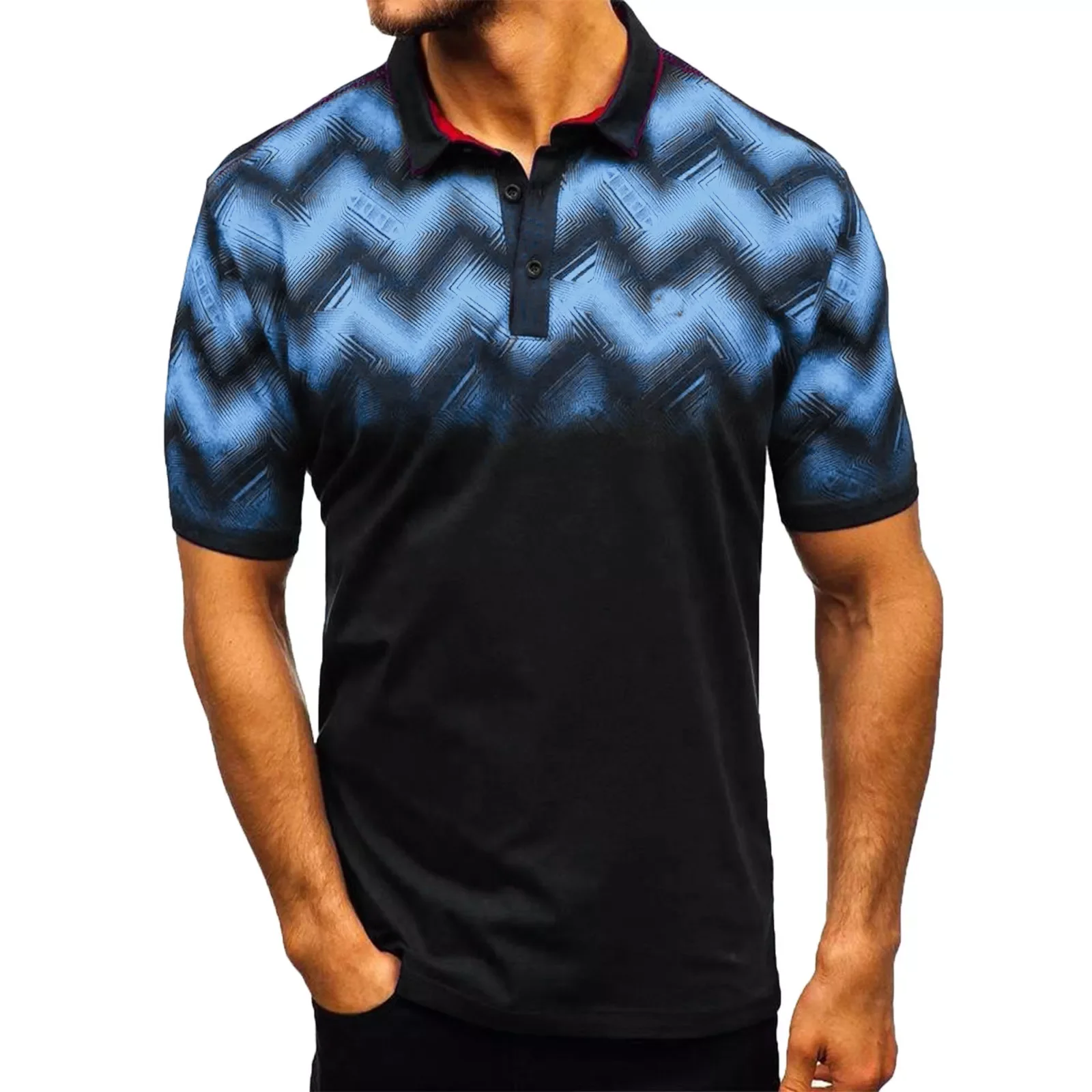 

Mens Printed Turndown Collar Polo Shirts Fashion Casual Sports Summer Short Sleeve Shirt Top Men Clothing Polos Para Hombre
