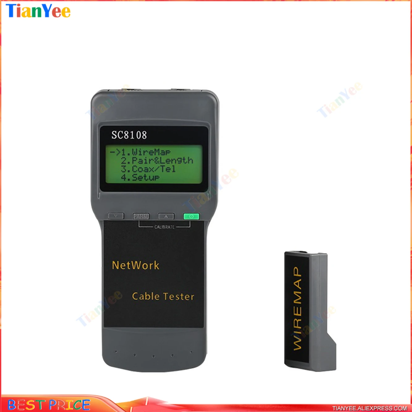 Портативный сетевой тестер SC8108 измеритель мощности сети RJ45 с ЖК-дисплеем и