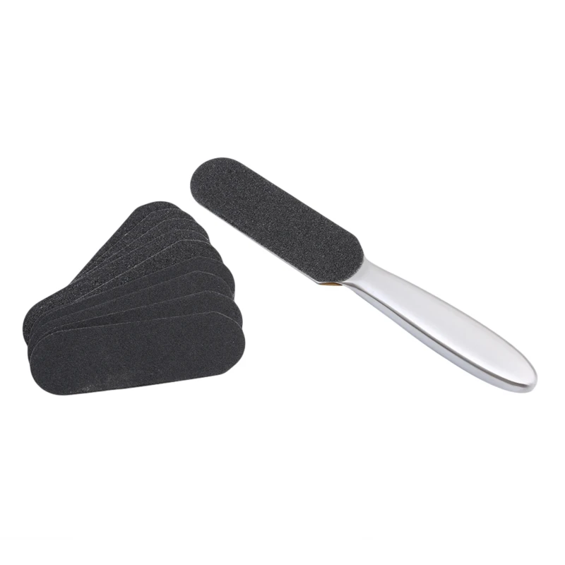 

Double Side Stainless Steel Pedicure Foot File +10Pcs Dry Sanding Paper Hard Skin Remover Feet Care Pedicure Tools New