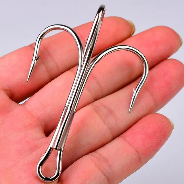 10pcs 4X 3551 6/0#-10/0# Super Sharp Strengthen ORIGIN Bright Tin Hook Treble Fishing Hooks High Carbon Steel peche Pesca Tackle 1