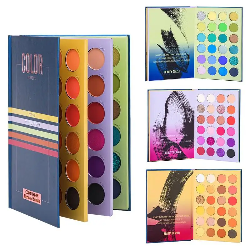 

72 Colors Eyeshadow Book 3 Layer Palette Waterproof Long Lasting High Value Earth Color Pearlescent Glitter Shimmer Eye Makeup