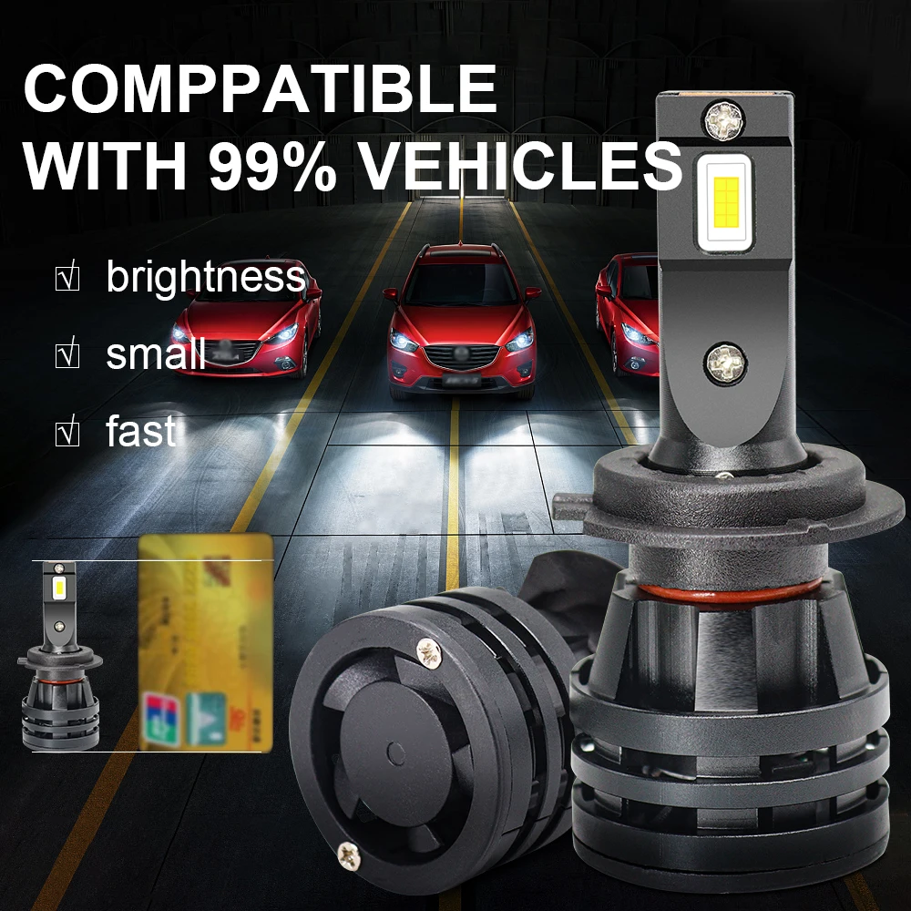 

Automobile led headlight H7 bulb super bright H4 far and near one 9012 strong light 9005 high beam H11 low beam H1 spotlight.