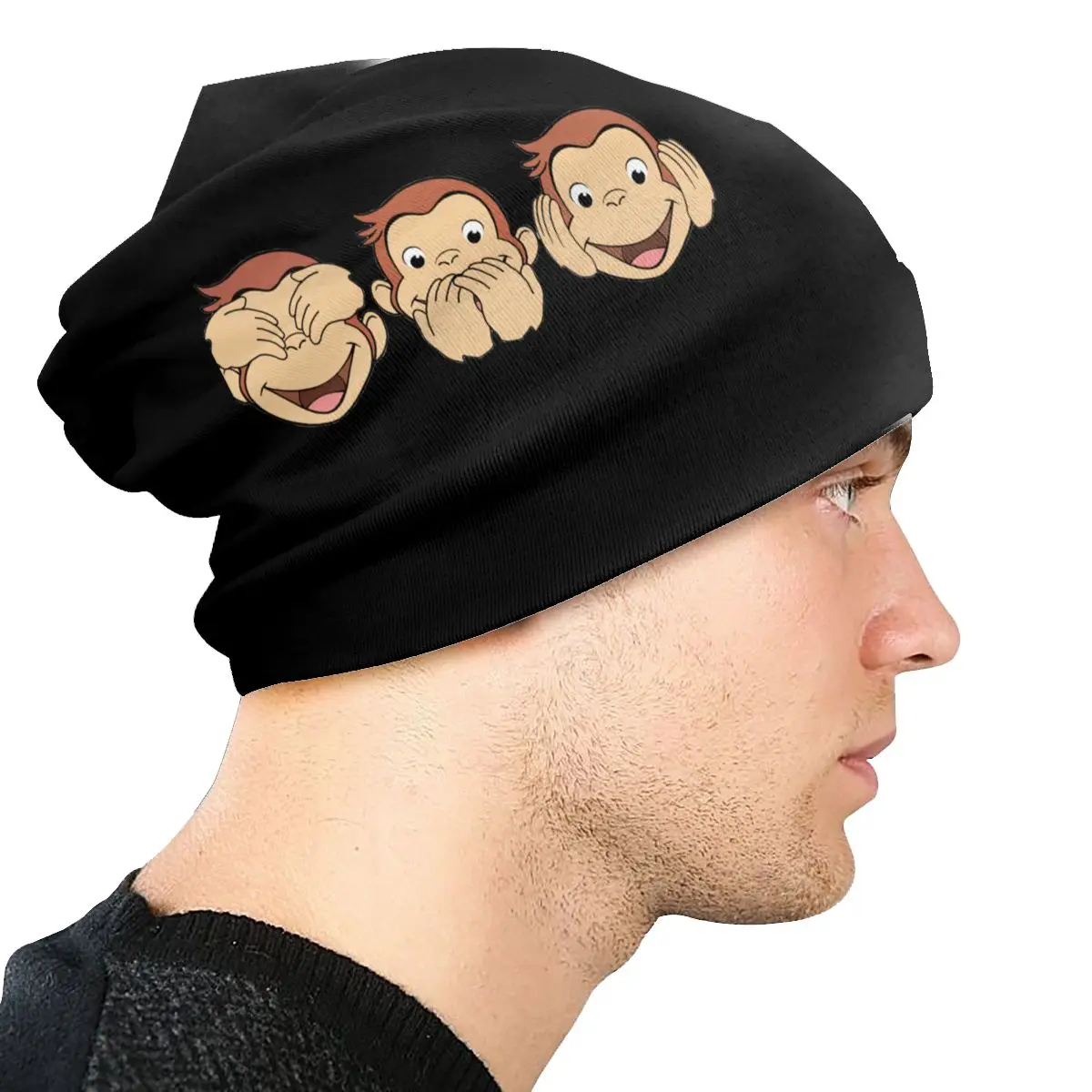 Шапка-бини в винтажном стиле для мужчин и женщин теплый вязаный головной убор с