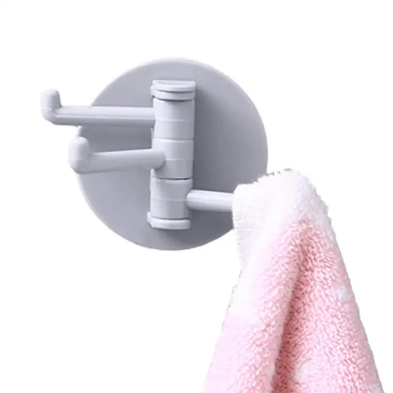 

Вращающийся настенный крючок на клейкой основе с тремя веточками, многофункциональные настенные крючки для хранения полотенец, ложек, зонт...