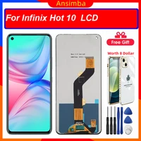 for infinix hot 10 lcd display touch screen digitizer assembly replacement with free clear case for infinix hot10 screen display