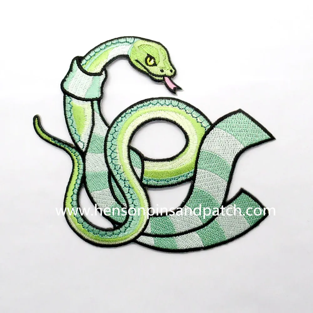 

Retail and stock Large size embroidery cartoon snake jacket patches