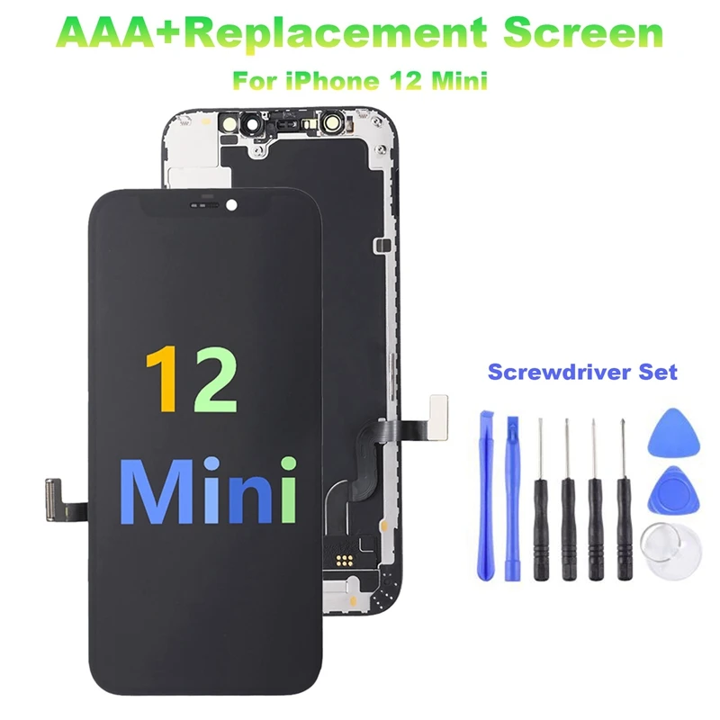 

AAA+LCD Incell Screen For Iphone 12 Mini+Screwdriver Set LCD Display Replacement Digitizer Assembly No Dead Pixel Screen