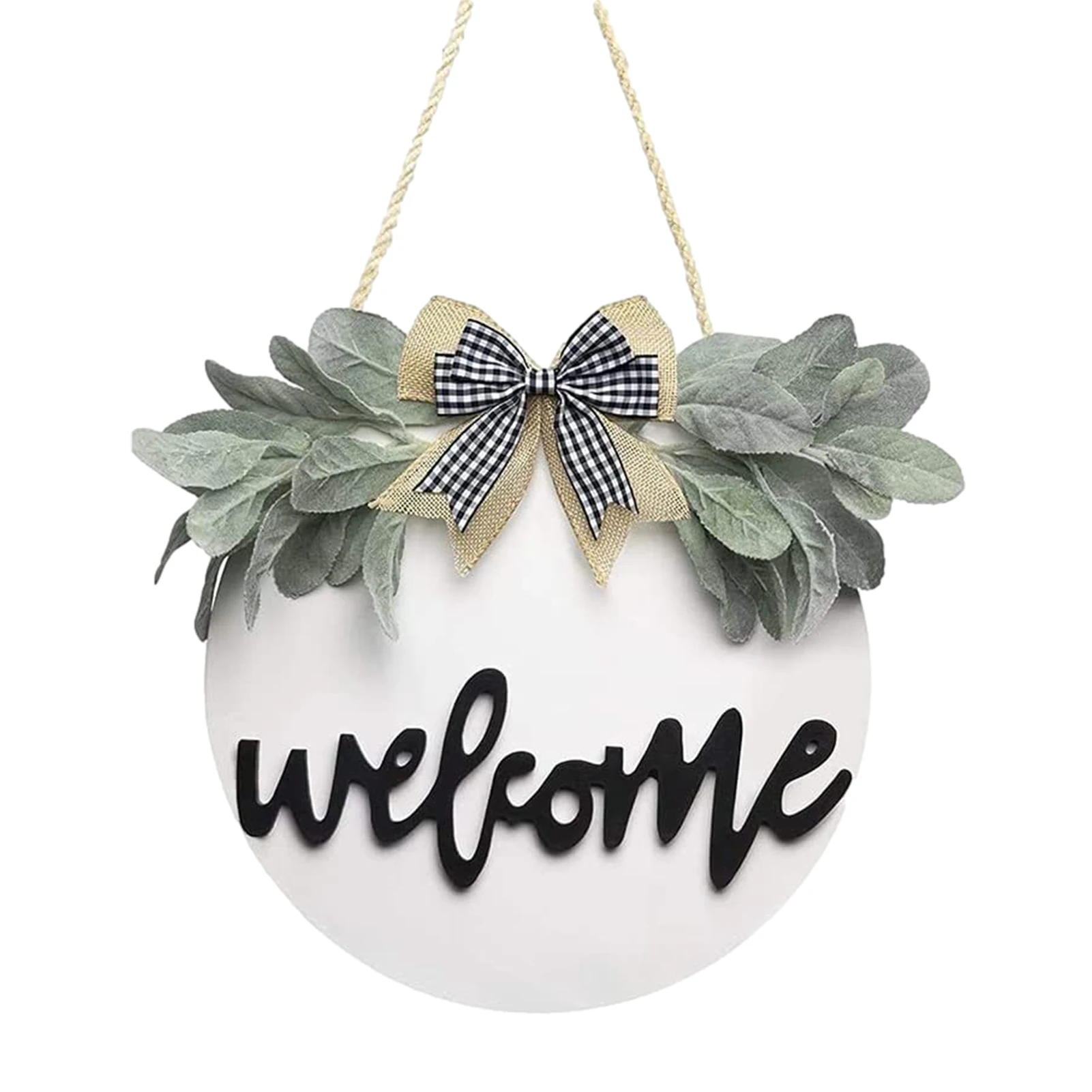 

Farmhouse Welcome Sign Rustic Wooden Welcome Sign Artificial Wreaths For Front Door Spring Summer Easter Decorations Hangings