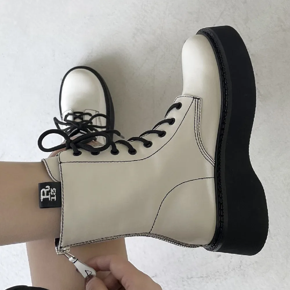 Женские ботильоны из натуральной кожи на толстой подошве и плоской осенние