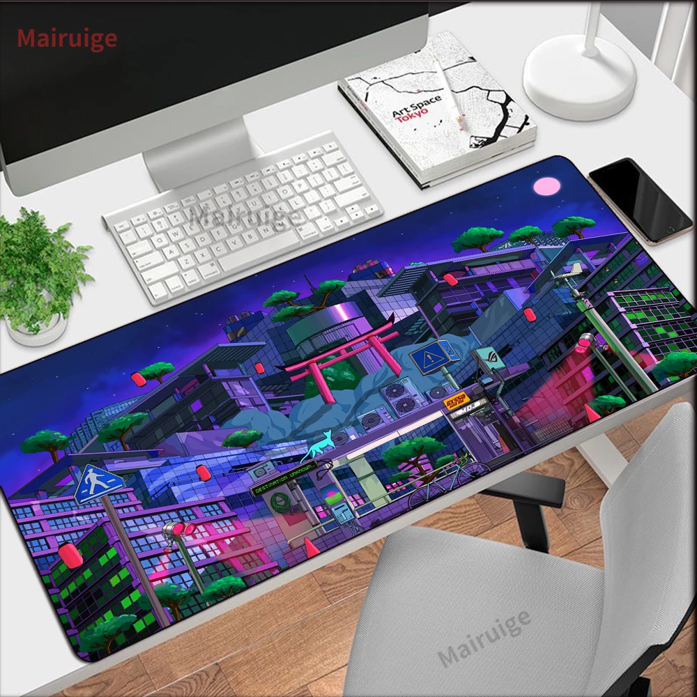 

Japanese Night View Gaming Mouse Pad Laptop Gamer Accessories Mouse Pad Keyboard Locking Desktop Anti-Slip Large Mouse Pad Desks