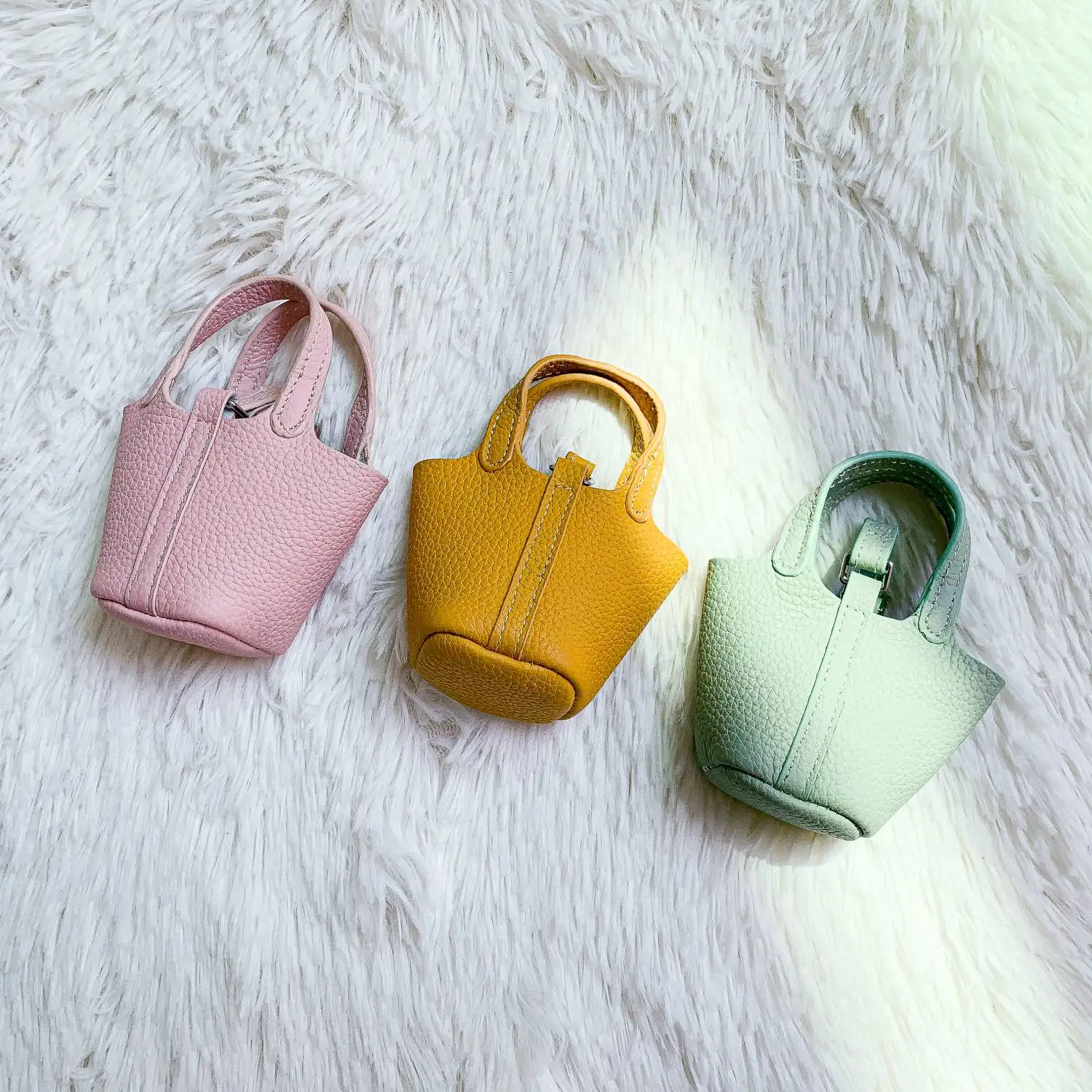 Picotin Luxury Bag Charm Hang Decorations for Women Purse Car Key Chains Genuine Leather Fashion Accessories For HandBags