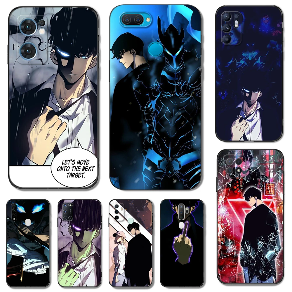 Черный чехол ТПУ для OPPO A1K A5 A5S A5XS A3S AX5 A11 A11X A12E A12 A7 A9 A9X 2018 2020 Solo Leveling Only I Level Up