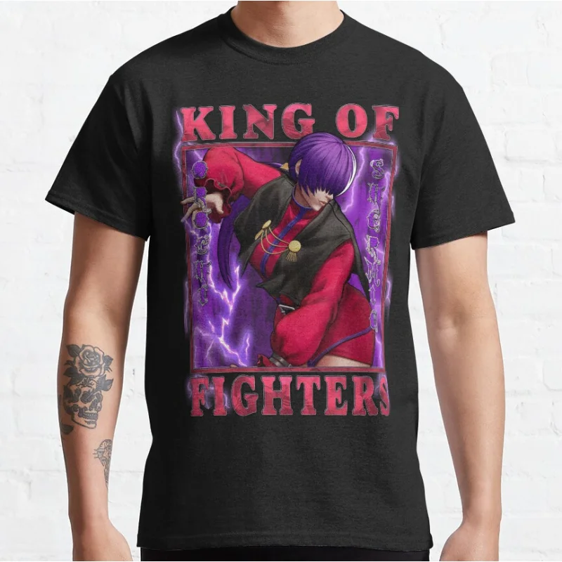Фото Orochi Shermie ревущая молния KOF King of Fighters 80-е годы Видеоигра Ретро боевые видеоигры Футболка большого размера Топы для взрослых №1