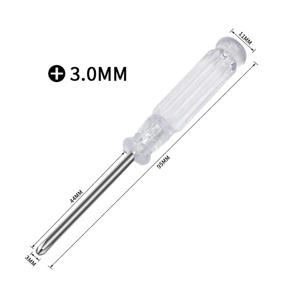 

3.74inch Screwdriver Clear Handle Slotted Cross Screwdrivers 3mm Head Steel Disassemble Toy For Repairing Hand Manual Tools