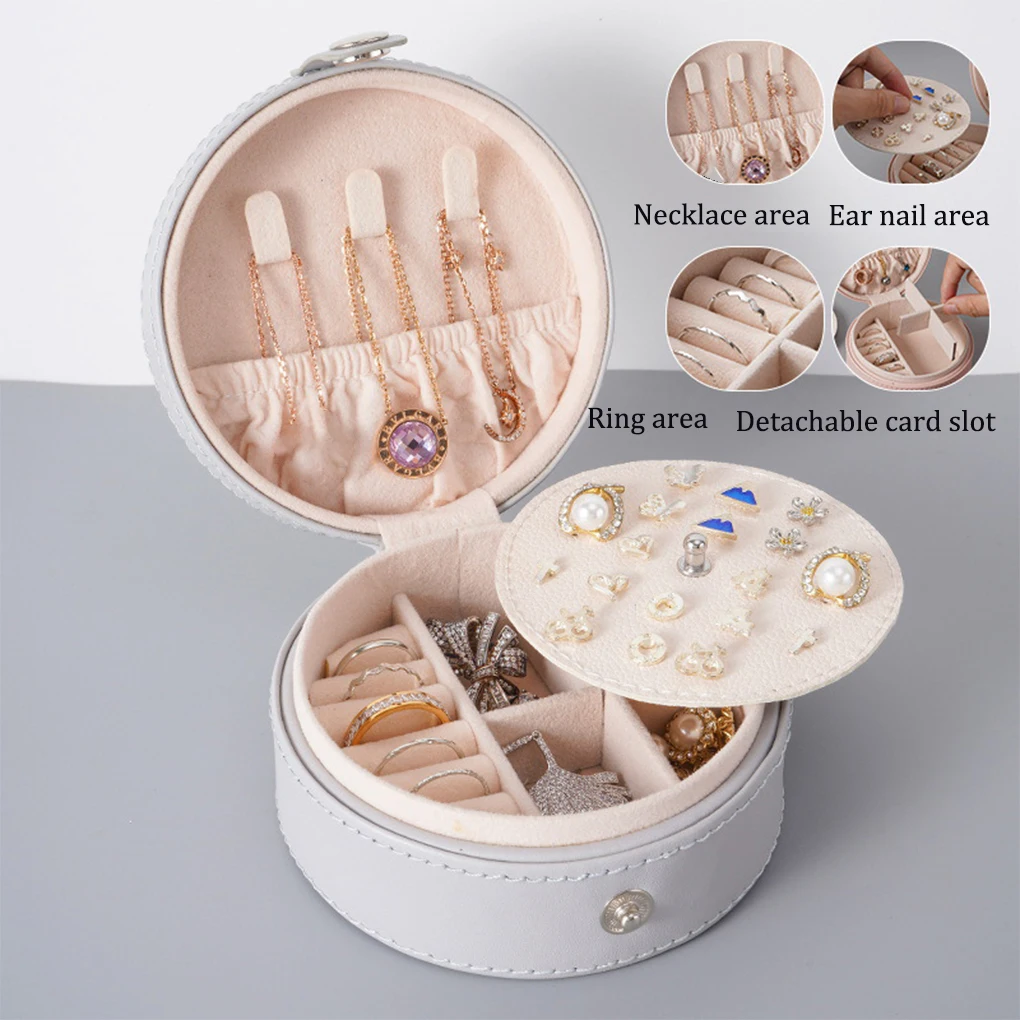 

Portable Storage Box Large Capacity Pendants Jewelry Case Fashion Earrings Ring Display Stand with Buckle Lock for