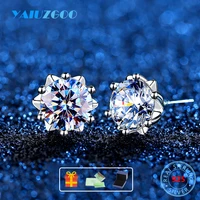 100 real moissanite stud earrings for women 925 sterling silver ear studs wedding birthday christmas jewelry gifts for girls
