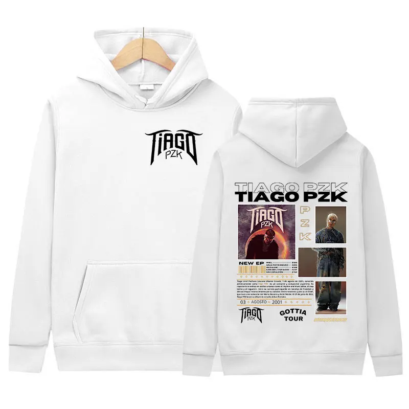 Rapper TIAGO PZK Graphic Hoodie Men's Hip Hop Fashion Oversized Sweatshirts Unisex Vintage Harajuku Pullover Hoodies Streetwear