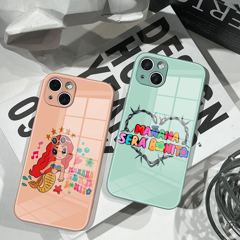 For IPhone13Pro Luxury Ins Manana Sera Bonito Phone Case Tempered Glass for IPhone14 11 12 XR XS MAX 7/8 X Plus Mini Color Cover