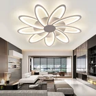 Потолочная люстра с цветами, светодиодсветодиодный лампа для гостиной, спальни, светильник дистанционным управлением, домашний декор