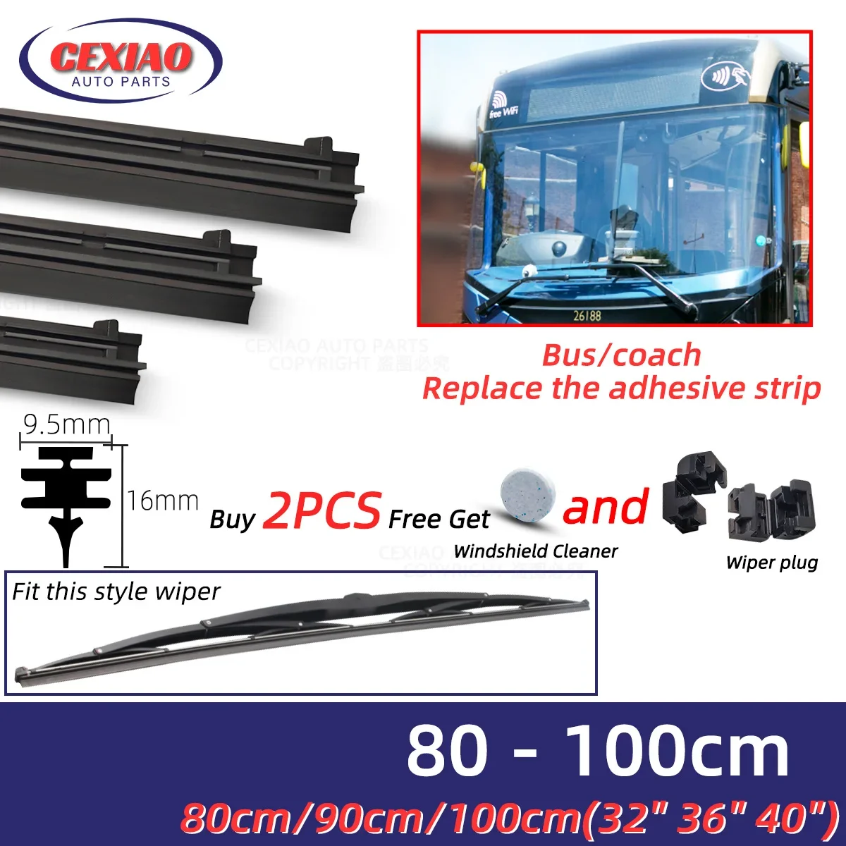 

1 шт., сменная резиновая щетка стеклоочистителя, 8 мм, 32 дюйма, 36 дюймов, 40 дюймов, 80 см, 90 см, 100 см