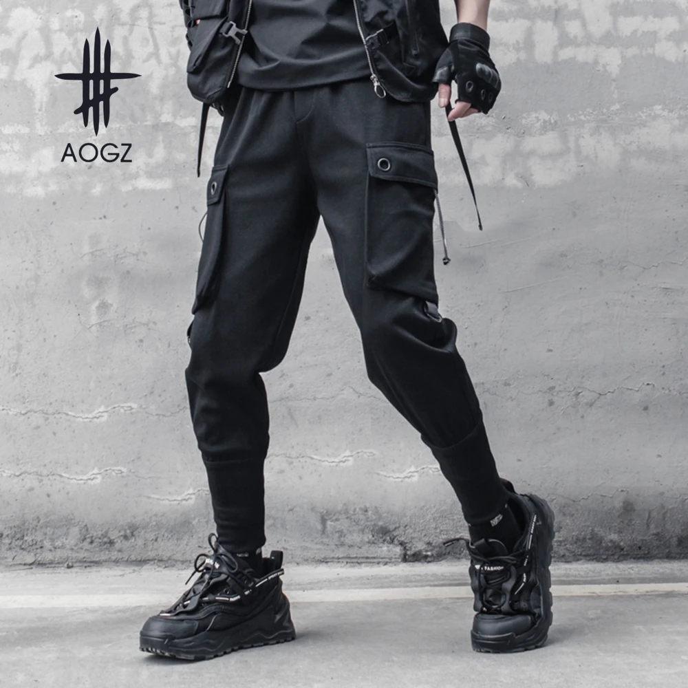 

AOGZ 2022SS Men Sweatpants Cargo Pants Hip Hop Loose Casual Pants Harajuku Drawstring Trousers Baggy Pants Joggers Streetwear