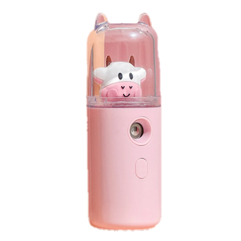 

Cow Humidifier Female Makeup Water Replenishment Instrument Handheld USB Women Perfume Alcohol Nano Sprayer Pink