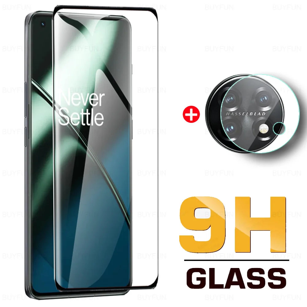 

2in1 Full Curved Glass For Oneplus 11 8 Pro 7 Tempered Glass Film One Plus 8Pro Oneplus11 5G PBH110 Camera Lens Screen Protector