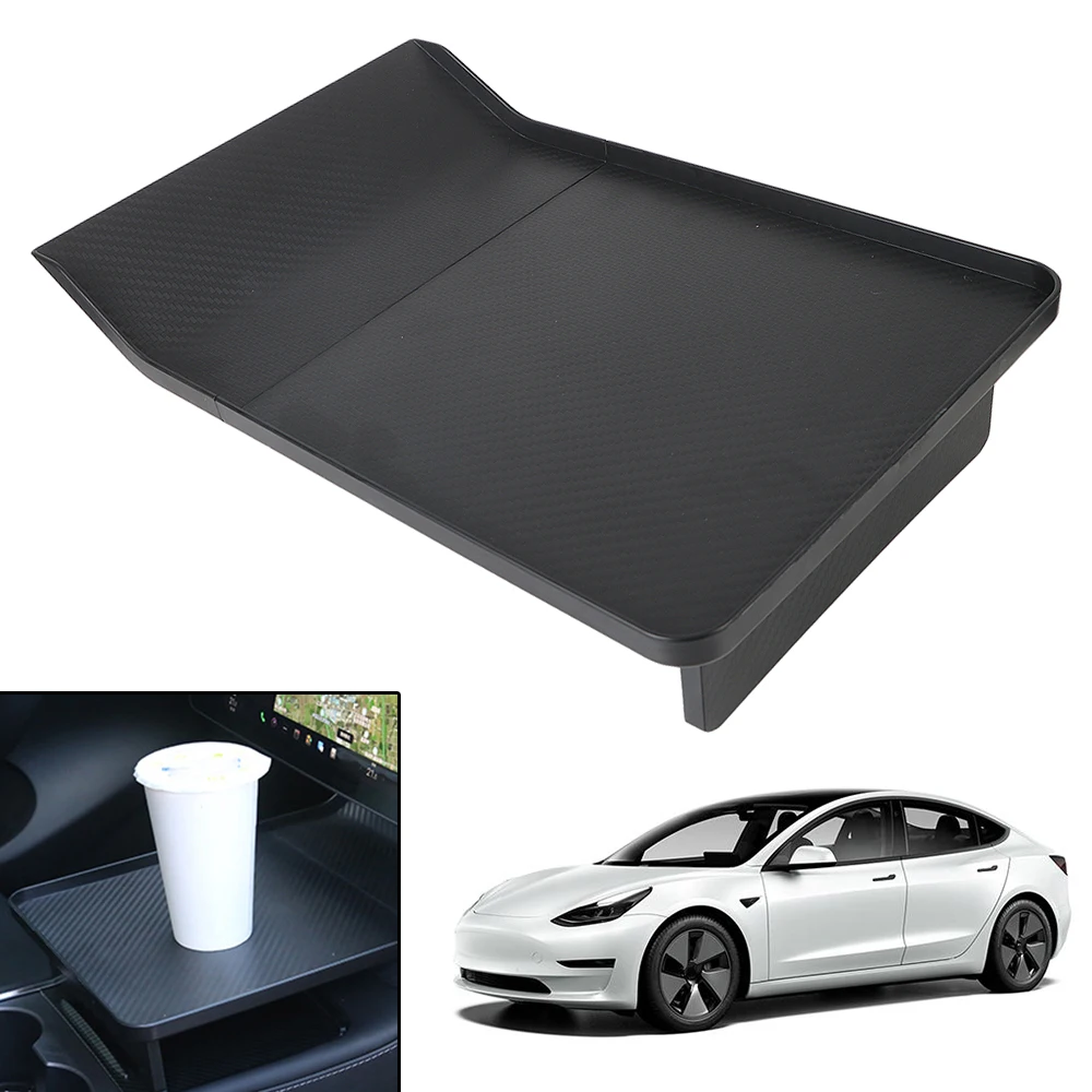 Drink Coffee Bottle Food Organizer Portable Desk For Tesla Model 3 Y Center Console Cup Holder Plate Car Tray DIY Mini Table