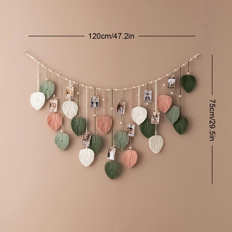 Макраме Настенный декор 29 5X47 3 дюйма шикарная Фотографическая гирлянда с