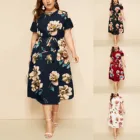 Женское вечернее платье-миди с коротким рукавом