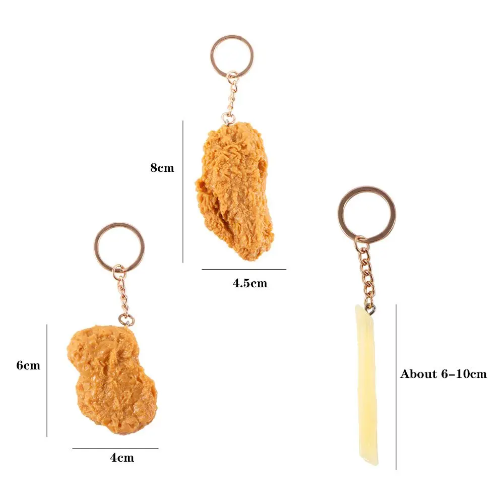Брелки для ключей с подвеской в виде картошки фри курицы жареной | Украшения и