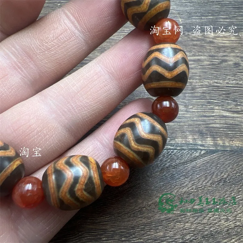 Тибетский этнический желтый браслет с изображением старого агата и нефрита