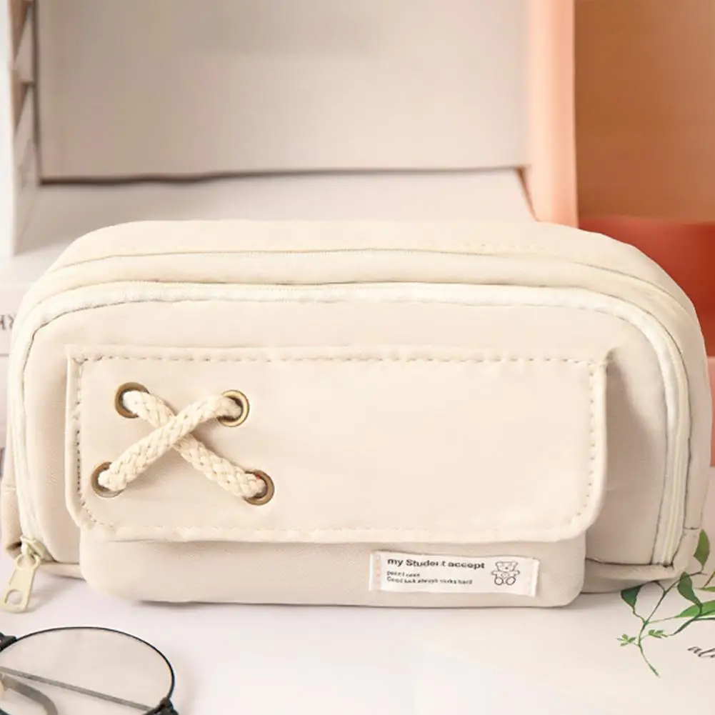 

Zippered Pen Organizer Capacity Waterproof Oxford Cloth Pen Bag for Students Multifunctional Pencil Stationery Pouch for Boys