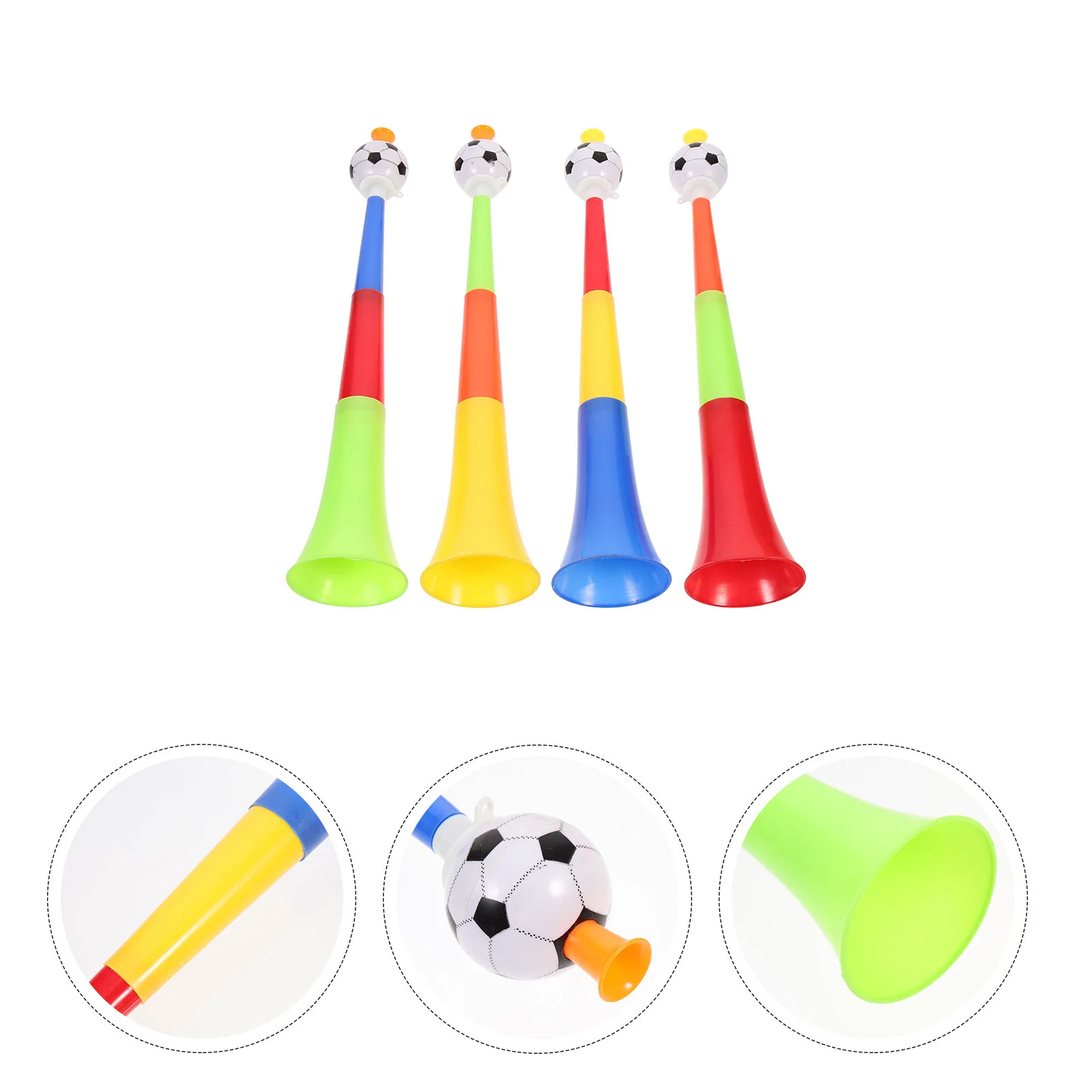 

4 Pcs Telescopic Football Horn Party Air Horns Plastic Trumpet Toys Game Kids Girls Mini Footballs Music Cheering Props