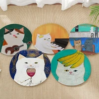 cartoon cat tie rope chair mat soft pad seat cushion for dining patio home office indoor outdoor garden stool seat mat