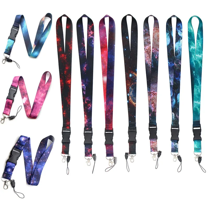 

1PCS Badge Holder Starry Sky Elements Lanyards Key Chain Colorful Print Neck Straps Keychain Cell Phone Rope Teachers Gift