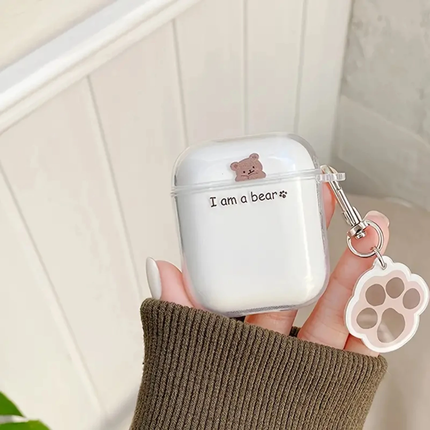 Симпатичный медведь рисунок Airpods2 фотосессия с медведем для AirPods1/2 AirPods Pro Pro2 3