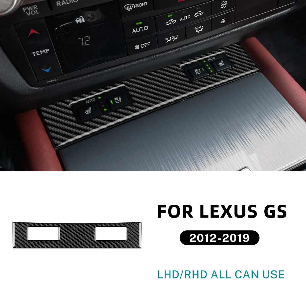 

Для Lexus GS GS300 GS250 GS350 GS300h GS450h Lexus 2012-2019 LHD RHD настоящее мягкое углеродное волокно, кнопка подогрева автомобильного сиденья, накладка на рамку