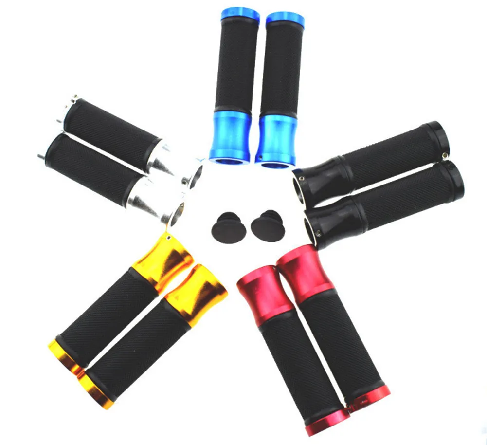 

2pcs 7/8" Motorcycle Handle Anti-Slip Grips Aluminum Handlebar Rubber Gel Hand Grips Bar End Protector CNC Accessories