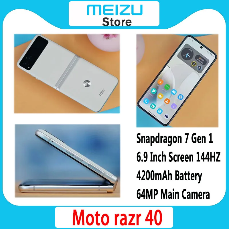 Global Rom Motorola Moto Razr 40 Folding Screen Phone 5G Smartphone Snapdragon 7 Gen 1 64MP Main Camera 4200mAh 30W China Rom