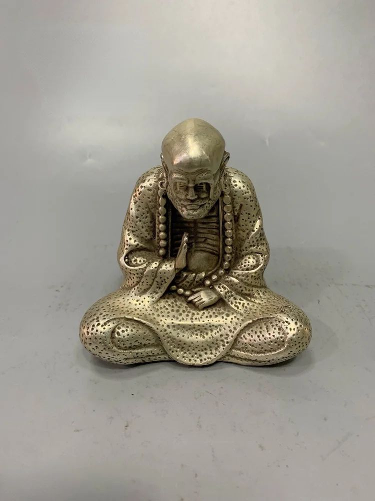 Antique Bronze White Bronze Dharmadhatu Buddha Statue Ornament Collection