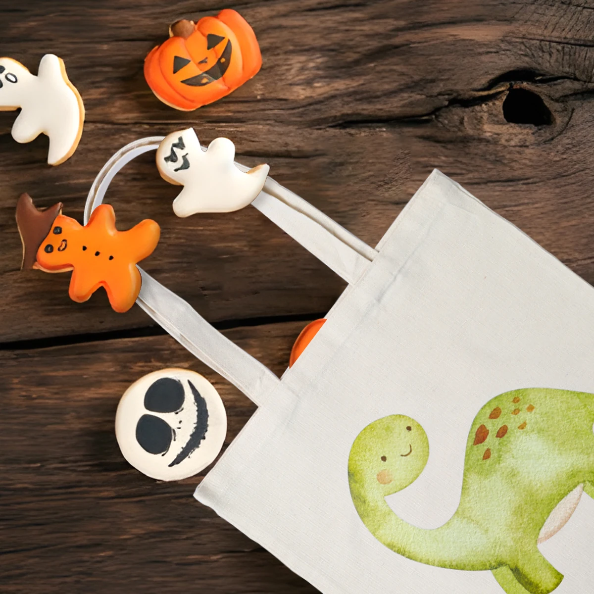 Холщовая Хлопковая Сумка-тоут для покупок с динозавром складная многоразовая